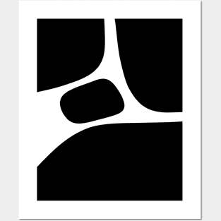 Monochrome Abstract Shapes Art Posters and Art